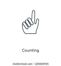 Counting concept line icon. Linear Counting concept outline symbol design. This simple element illustration can be used for web and mobile UI/UX.