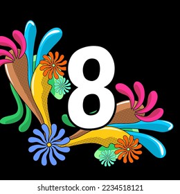 counting days letter eight ector illustration