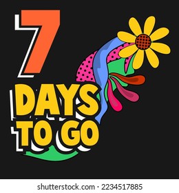 counting days seven days to go vector illustration