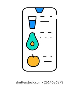 counting eaten app line icon vector. counting eaten app sign. isolated symbol illustration
