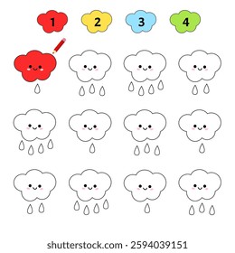 Counting educational children game. Educational material for primary school students. We study geometric shapes and numbers.
