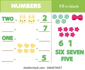 Counting educational children game, math kids activity sheet. How many objects task. Learning numbers theme. Mathematics worksheet for toddlers