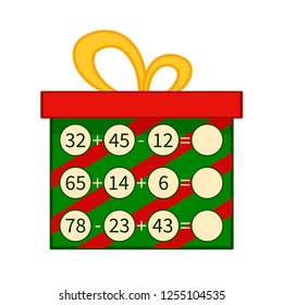 Counting educational children game, math kids activity sheet. Math game. Cartoon gift.
