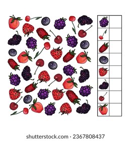 Counting educational children of teenagers, mathematics. How many subjects of the task. Vector illustration of a large number in different formats. Children game