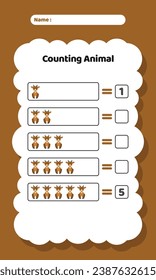 Counting Exercise Practice Worksheet for Kids
