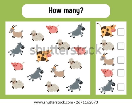 Counting Farm Animals Educational Game for Kids
