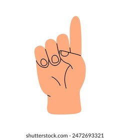 Counting with fingers. Hand gesturing, arm showing one, two, three, four and five numbers, digits. Countdown, score, elementary math learning. Flat vector illustration isolated on white background