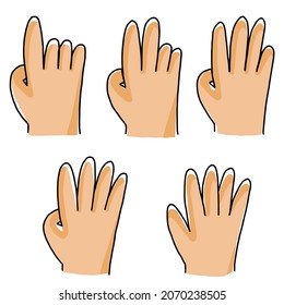 Counting fingers. Vector flat illustration on white background