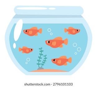 Counting Fish in Aquarium Math Learning Worksheet Vector Illustration for Ones Place Value