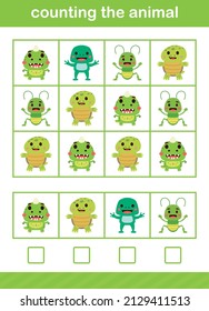 counting game of animal suitable for preschool and kindergarten
