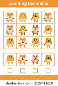 counting game of animal suitable for preschool and kindergarten
