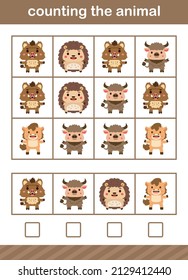 counting game of animal suitable for preschool and kindergarten