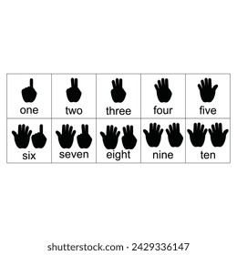 Counting game for children and adults. Count how many hands and write the result. resources graphic element design. Vector illustration with an educational theme. svg