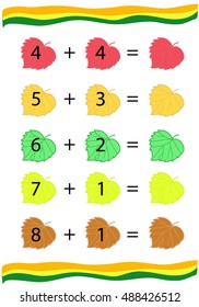 Counting Game for Children. Educational mathematical game in pictures. Color.