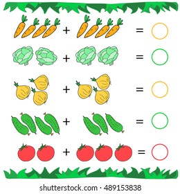 Counting Game for Children. Educational mathematical game in pictures. Color.