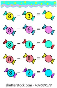 Counting Game for Children. Educational mathematical game in pictures. Color.