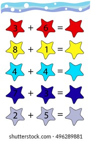 Counting Game for Children.  Educational mathematical game in pictures. Color.