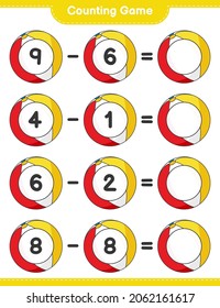 Counting game, count the number of Beach Ball and write the result. Educational children game, printable worksheet, vector illustration