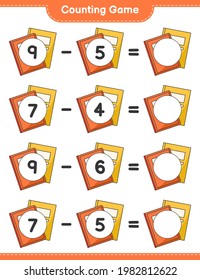 Counting game, count the number of Book and write the result. Educational children game, printable worksheet, vector illustration