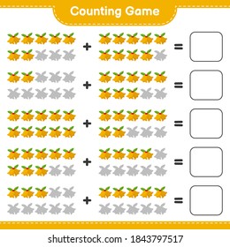 Counting game, count the number of Christmas Bell and write the result. Educational children game, printable worksheet, vector illustration
