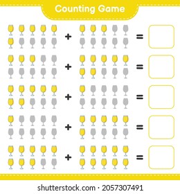 Counting game, count the number of Cocktail and write the result. Educational children game, printable worksheet, vector illustration