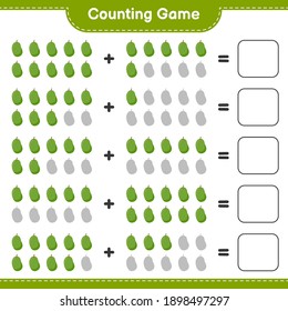 Counting game, count the number of Jackfruit and write the result. Educational children game, printable worksheet, vector illustration