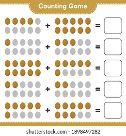 Counting game, count the number of Kiwi and write the result. Educational children game, printable worksheet, vector illustration