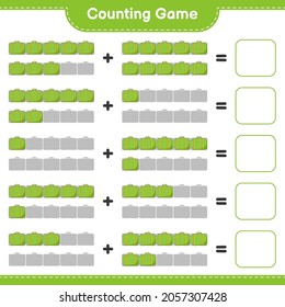 Counting game, count the number of Luggage and write the result. Educational children game, printable worksheet, vector illustration
