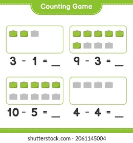 Counting game, count the number of Luggage and write the result. Educational children game, printable worksheet, vector illustration