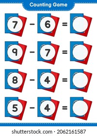 Counting game, count the number of Passport and write the result. Educational children game, printable worksheet, vector illustration