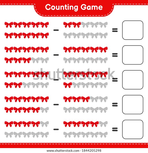 Counting Game Count Number Ribbons Write Stock Vector (Royalty Free ...