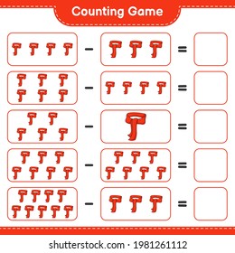 Counting game, count the number of Scarf and write the result. Educational children game, printable worksheet, vector illustration