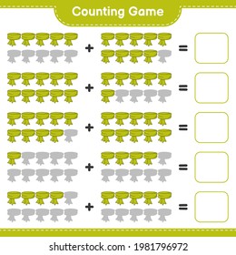 Counting game, count the number of Scarf and write the result. Educational children game, printable worksheet, vector illustration