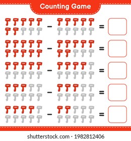 Counting game, count the number of Scarf and write the result. Educational children game, printable worksheet, vector illustration