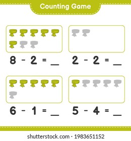 Contando juego, contar el número de Scarf y escribir el resultado. Juego infantil educativo, hoja de cálculo imprimible, ilustración vectorial