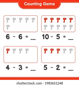 Counting game, count the number of Scarf and write the result. Educational children game, printable worksheet, vector illustration