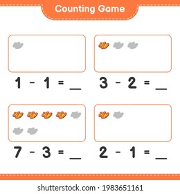 Counting game, count the number of Slippers and write the result. Educational children game, printable worksheet, vector illustration