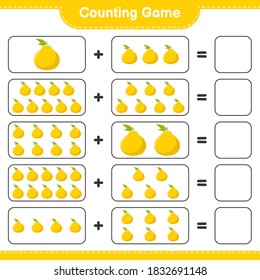 Contando juego, contar el número de Ugli y escribir el resultado. Juego infantil educativo, hoja de cálculo imprimible, ilustración vectorial