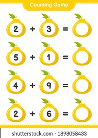 Counting game, count the number of Ugli and write the result. Educational children game, printable worksheet, vector illustration