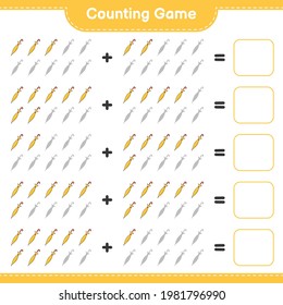 Counting game, count the number of Umbrella and write the result. Educational children game, printable worksheet, vector illustration
