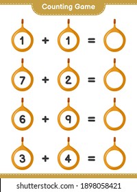 Counting game, count the number of Voavanga and write the result. Educational children game, printable worksheet, vector illustration