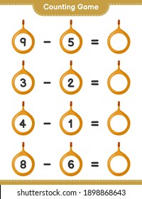 Counting game, count the number of Voavanga and write the result. Educational children game, printable worksheet, vector illustration