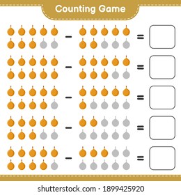 Counting game, count the number of Voavanga and write the result. Educational children game, printable worksheet, vector illustration