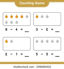 Counting game, count the number of Voavanga and write the result. Educational children game, printable worksheet, vector illustration
