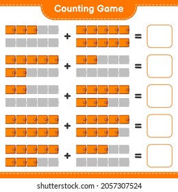 Counting game, count the number of Wallet and write the result. Educational children game, printable worksheet, vector illustration