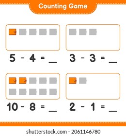 Counting game, count the number of Wallet and write the result. Educational children game, printable worksheet, vector illustration