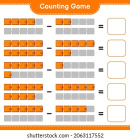 Counting game, count the number of Wallet and write the result. Educational children game, printable worksheet, vector illustration