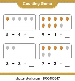 Counting game, count the number of Zapote and write the result. Educational children game, printable worksheet, vector illustration