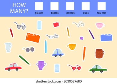 Counting Game Education Kid Kindergarten Preschool Stock Vector ...