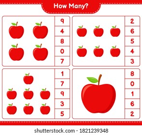 Counting Game How Many Apple Educational Stock Vector (Royalty Free ...